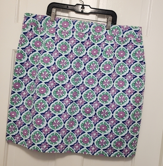 Talbots Colorful Pencil Skirt fully lined side zip Size 14, Preppy - Picture 1 of 6